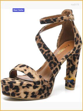 4 Inch Block Heel Platform Sandals with Ankle Strap